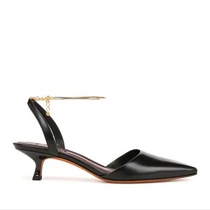 Vince Gold Slingback Black Kitten Heels Size 7